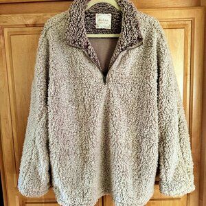 ALTAR'D STATE SHERPA  'BROWN & CREAM, 'QUARTER ZIP'  PULLOVER